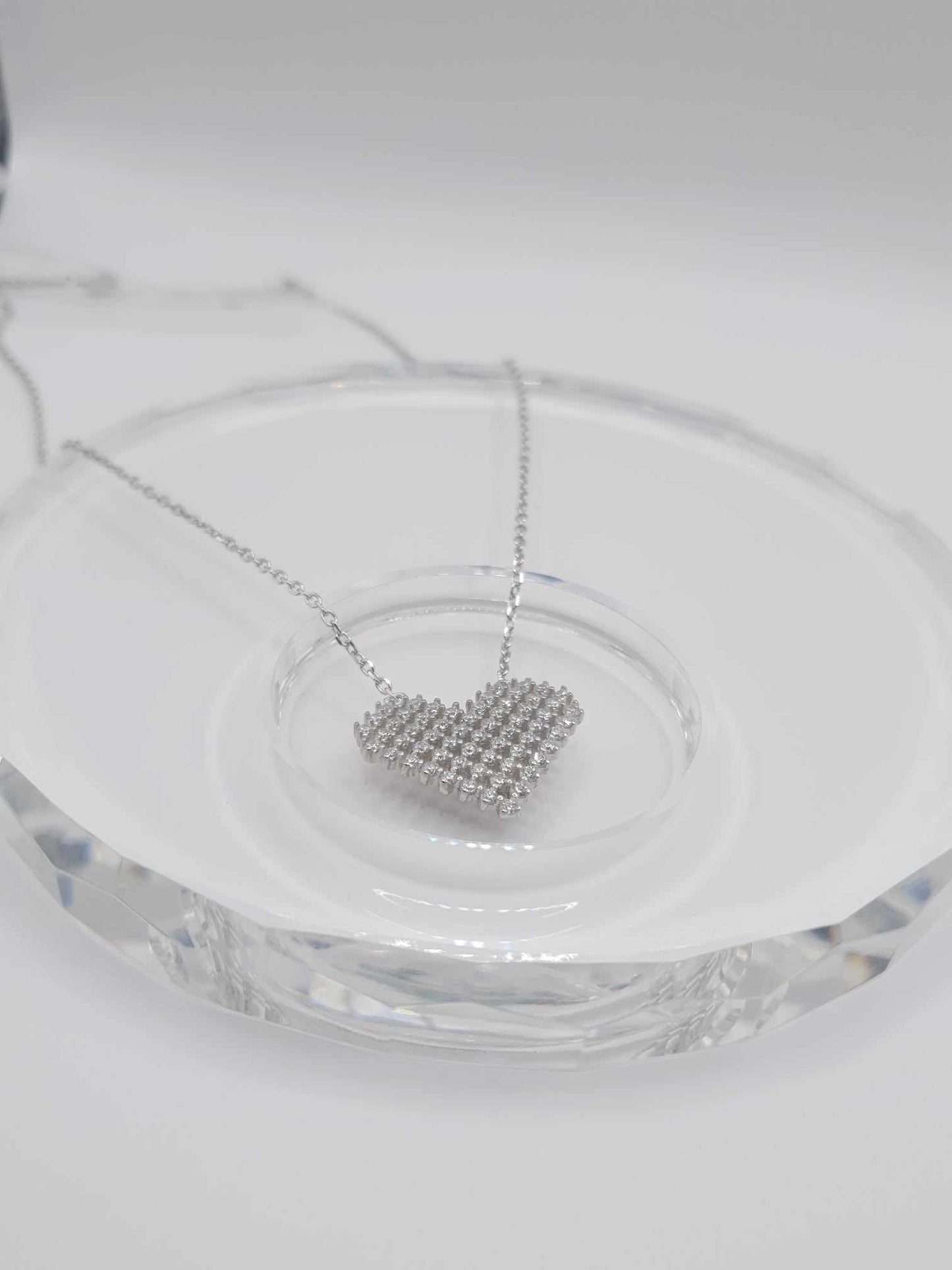 Zircon Heart Shape Silver Necklace