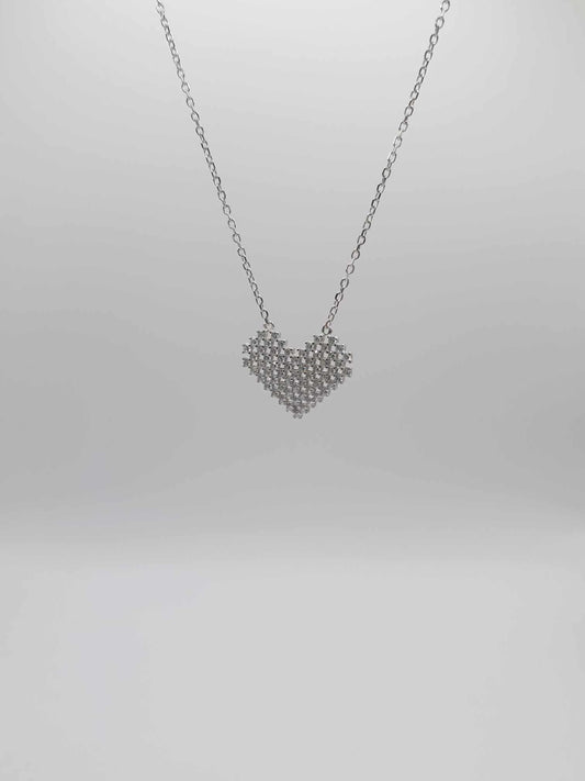 Zircon Heart Shape Silver Necklace