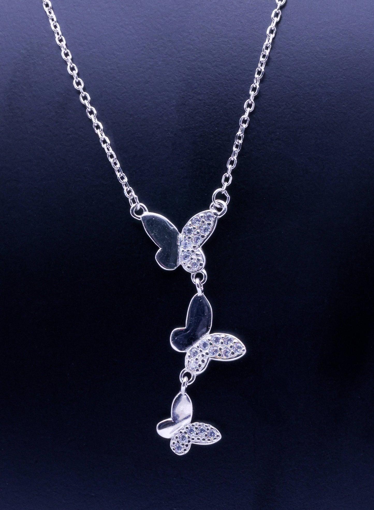 Enchanting Sterling Silver Butterfly Necklace - 3.5G, 35CM