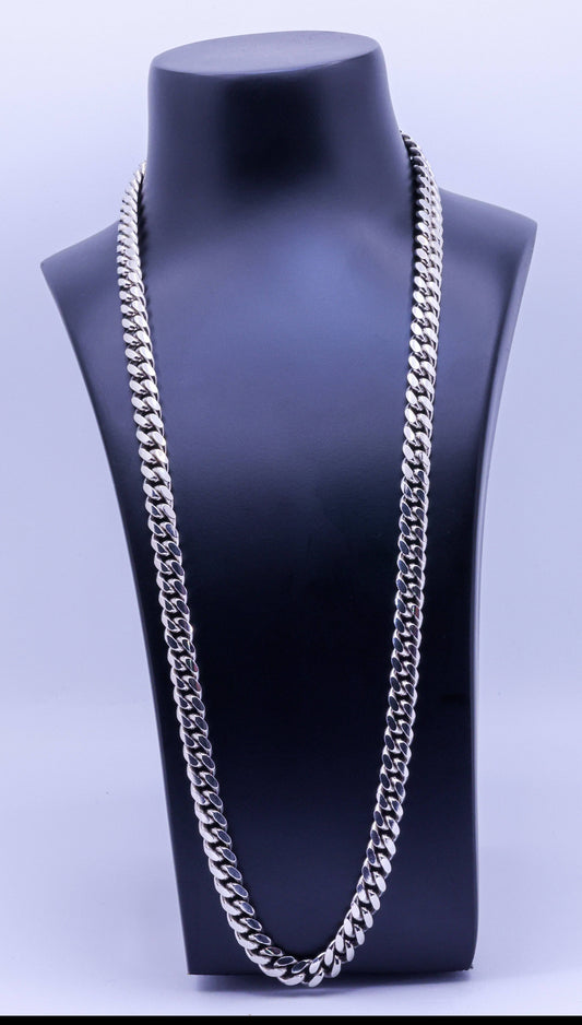 Bold Sterling Silver Curb Chain - Striking Style and Adjustable Length | 61g, 28cm