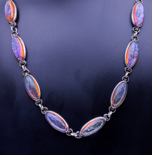 Hermosa Colorful Fashion Chain Necklace - 22g | Exotics Silver