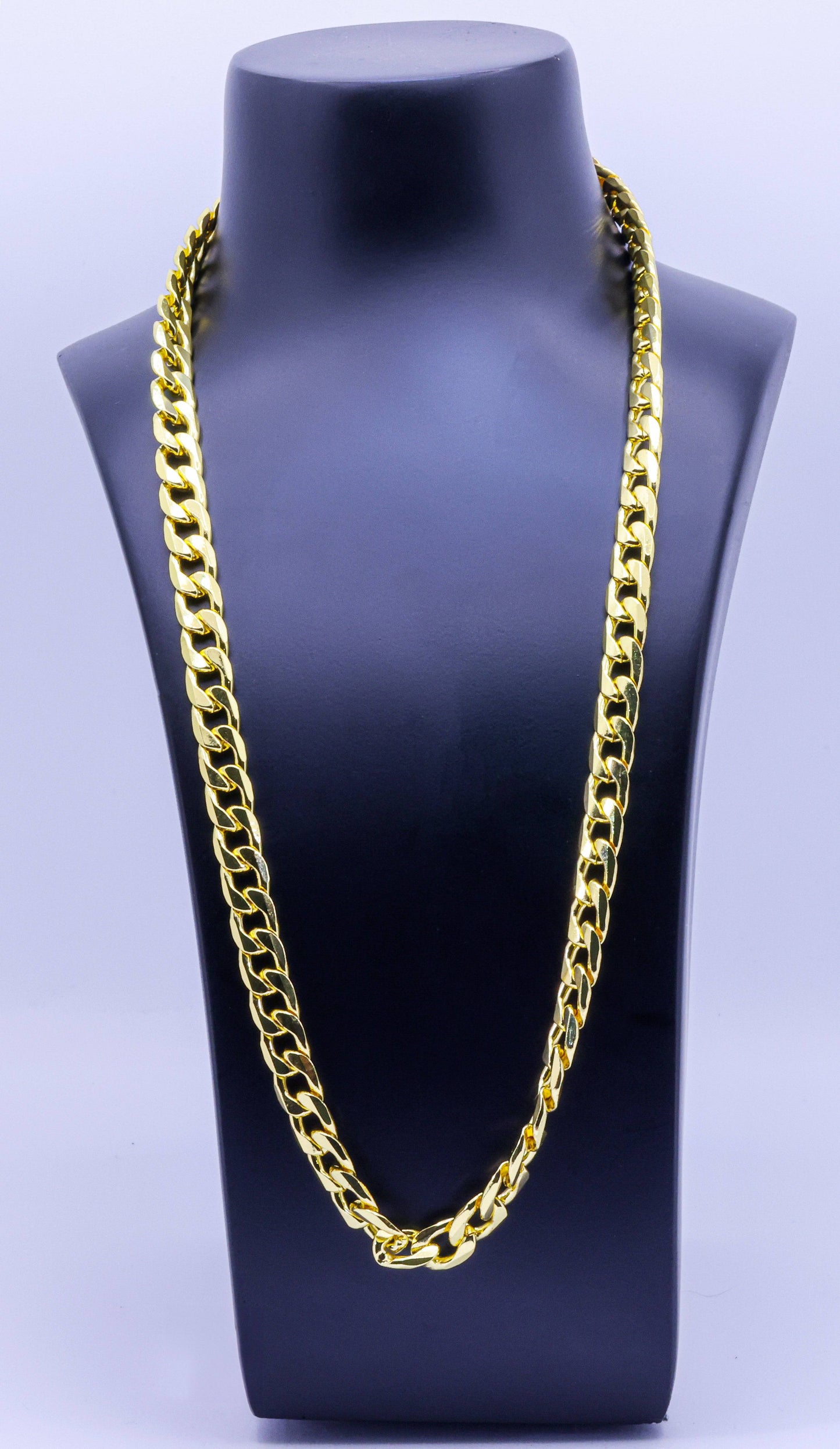 Luxurious Sterling Silver Gold-Plated Curb Chain - Opulent Style and Adjustable Length | 40g, 25cm