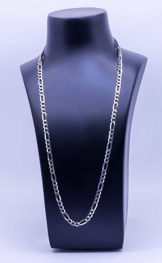 Men's Sterling Silver Figaro Chain Necklace - 18.5cm, 35cm | Exotics Silver