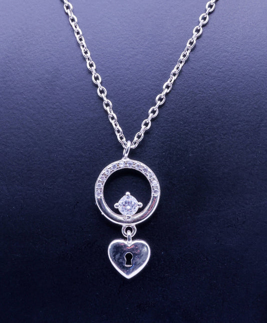 Stainless Steel Heart Pendant Necklace 5G. 35CM