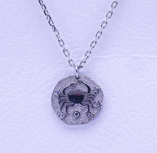 Sterling Silver Cancer Zodiac Sign Necklace - 4.9mm | 35cm | Exotics Silver