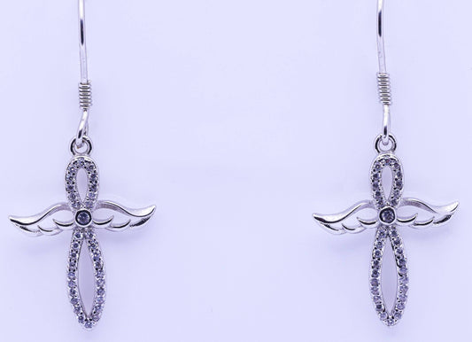 Sterling Silver Infinity Angel Wings Earrings - 5.5g of Divine Grace