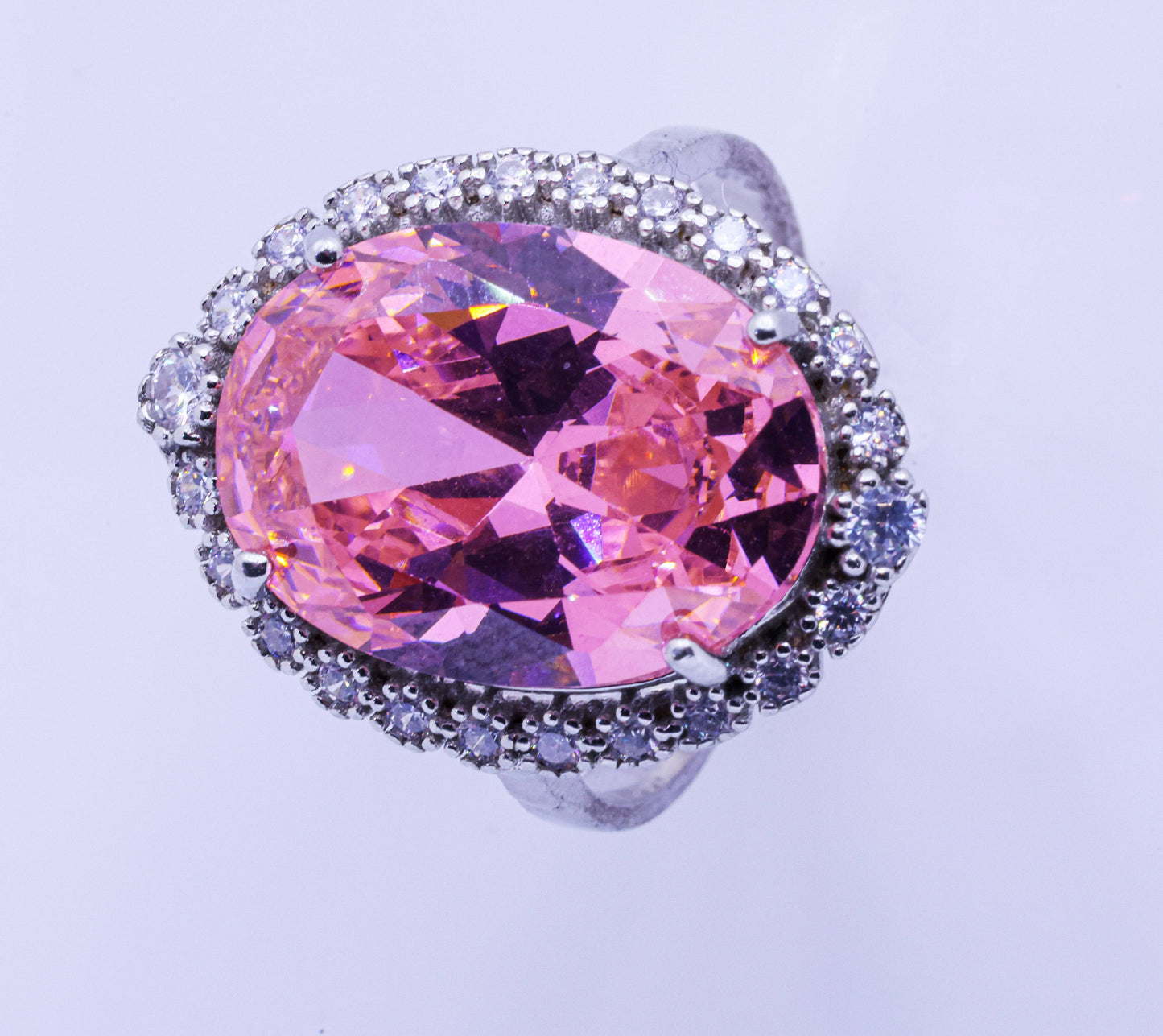 Sterling Silver Pink Ruby Women Ring - Size 20 | 8.15g of Captivating Elegance