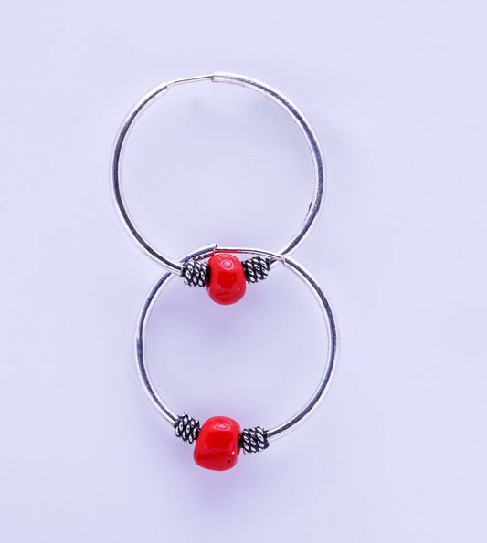 Sterling Silver Sleeper Earrings with Moving Bead Balls