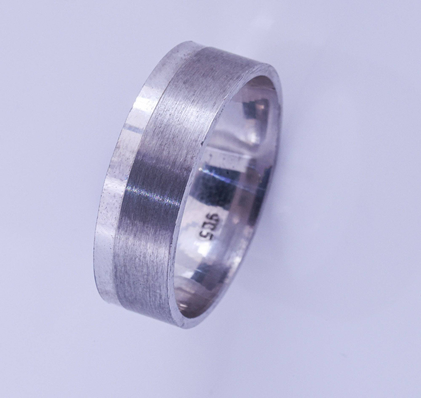 Titanium Stainless Steel Frosted Men's Ring 6G size 21