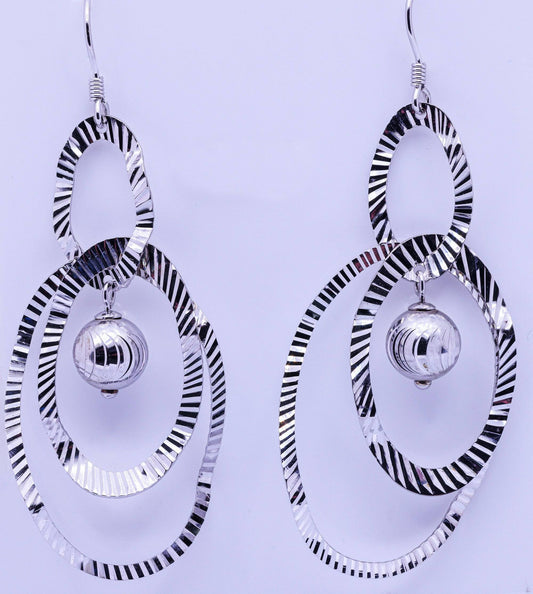 Disco Triple Swirl Pendant Earrings - 4g | Exotics Silver