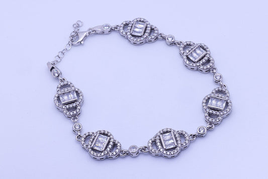 Charming Sterling Silver Charm Bracelet - Timeless Elegance and Personalized Style | 13.2g, 20cm