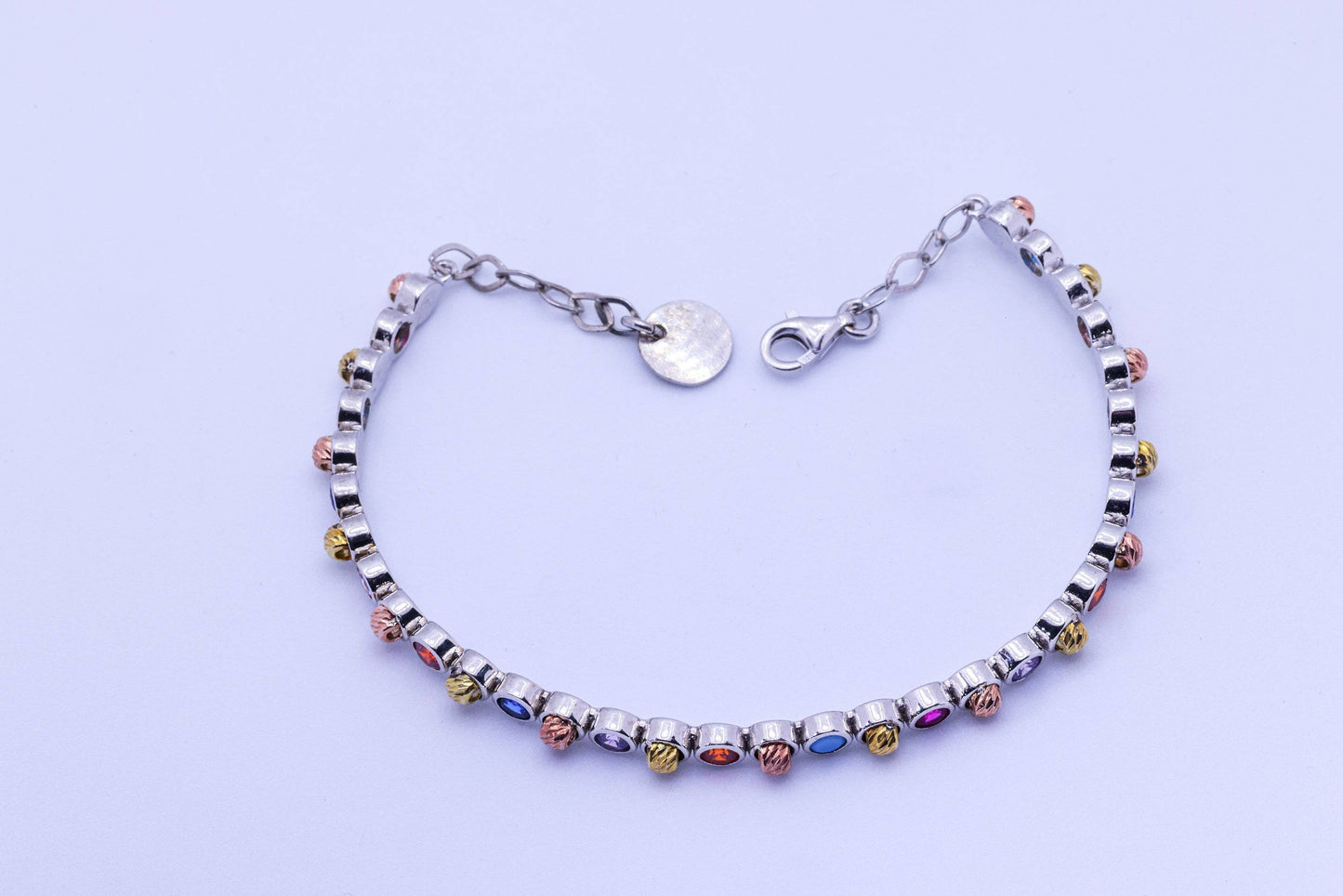 Adorable Sterling Silver Rainbow Baby Anklet -  | 8.3g, 7cm